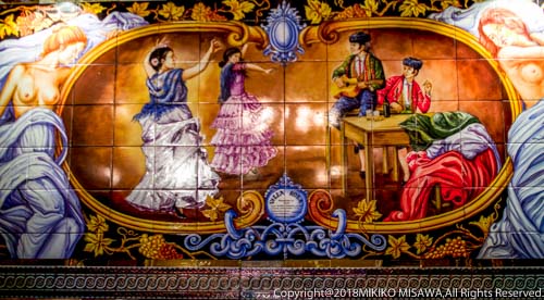 Tabrao Flamenco　｢タブラオ　フラメンコの絵タイルの壁｣　　MADRID　　1488